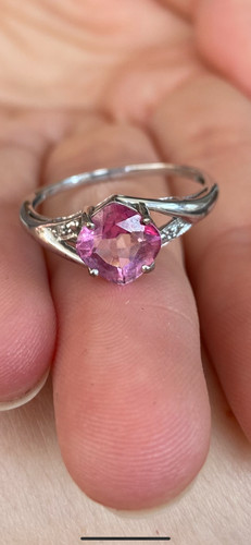 9ct white gold pink topaz - 9ct,