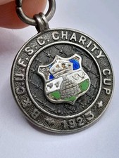 1923 Antique Enamelled English Sterling Silver Watch Fob - Vaughton & Sons