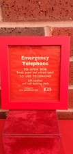 VINTAGE LONDON UNDERGROUND FRAMED EMERGENCY TELEPHONE SIGN
