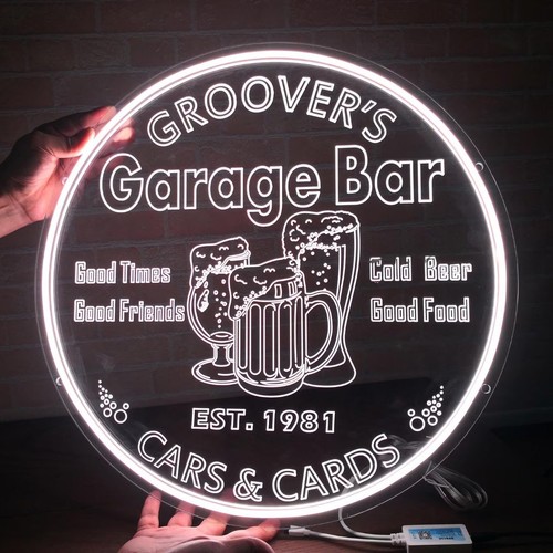 Custom garage bar - garage, neon