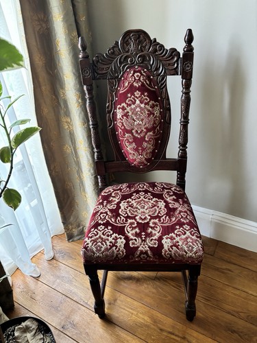 Large carved dark wood throne - carved,