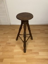 Unique Vintage Wooden Bar Stool Kitchen Stool With Hand Carved Tribal Design