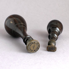 Antique WAX SEAL x2 Rosewood &
