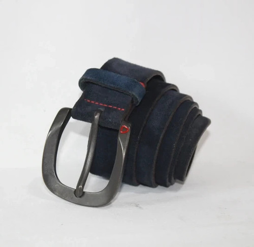Strellson suede belt navy - suede,