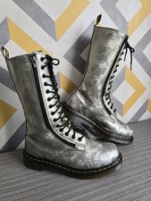 Rare Gold/Silver - Dr Martens 9733 14 Hole Double Zipped Boots UK Size 7