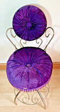 Vintage Hollywood Regency Purple Boudoir Chair Velvet Metal Rare Deep Colour