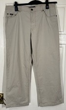BRAX ‘Feel Good’ Carlos Chino Trousers W36 L26 Beige Cotton Twill