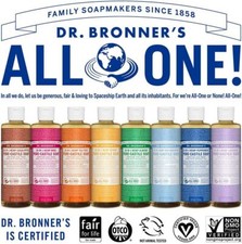 Dr Bronner Organic Moisturising Pure Castile Liquid Soap - All Sizes