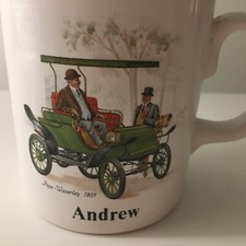 Retro Vintage ANDREW cup Personalised Mug With Vintage Car Pope Waverley 1907