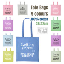 Crafting Tote Bag Cotton Shopper CRAFTERS CRAFT Personalised Text Reuseable her