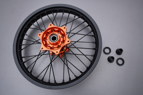 Orange enduro rear wheel - orange, wheel/rim