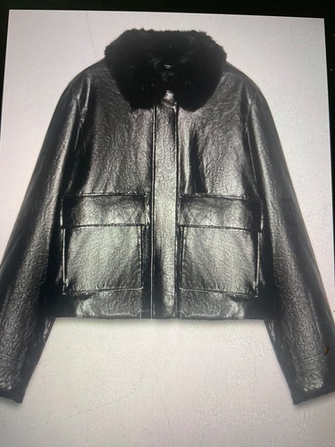 Zara faux leather bomber - zara,