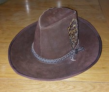Mens Henschel Skully HAT St.  Louis USA BROWN SUEDE SAFARI  SUN Small