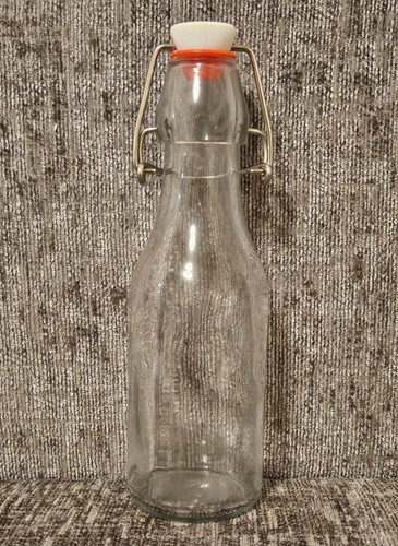 Clear glass bottle - glass, with