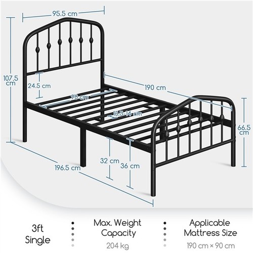 Single metal platform bed - metal,