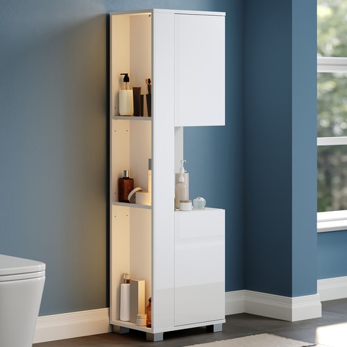 White high gloss - gloss, bathroom