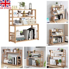 48CM Wooden Desk Bookshelf Magazine Files Organizer Shelving Bookcase Storage UK