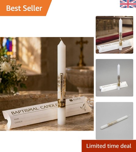 Pure white baptismal candle - pure,