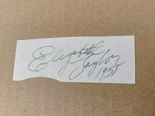 Elizabeth Taylor Signed Cut Paper