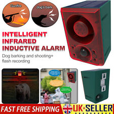 Solar Powered Motion Sensor Security Alarm Dog Light Warning Outdoor Farm Garden