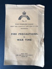 Fire Precautions In War Time - 1939 Public Information Leaflet No 5