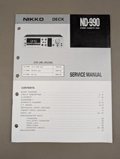 Nikko ND-990 Stereo Cassette Deck Service Manual D-1944