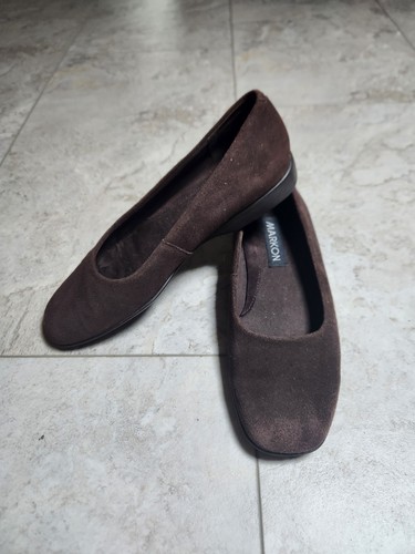 Markon brown suede square toe - markon,