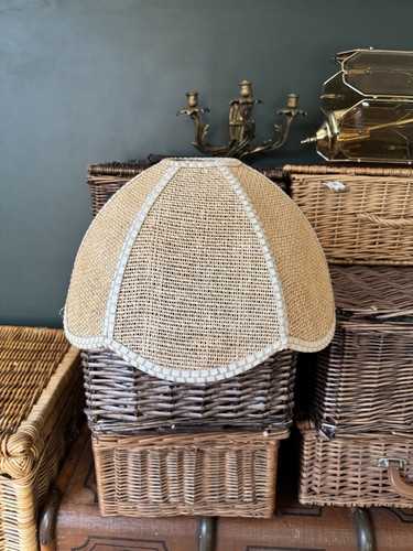 Large vintage scalloped wicker