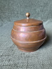Copper And Brass Trinket Pot With lid, Jam, Snuff E234