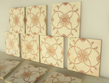 Antique ceramic tile floral - antique,