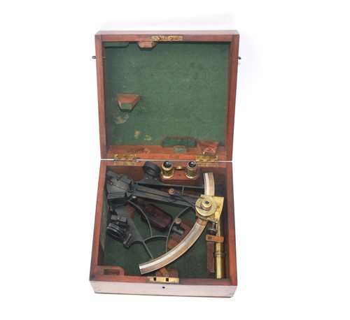 Sextant and case smaller than - and, case,