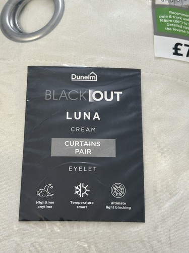 Dunelm cream blackout eyelet - cream,