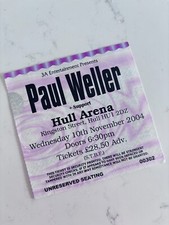 RARE Paul Weller EX ticket stub Hull City Hall No 10th 2004