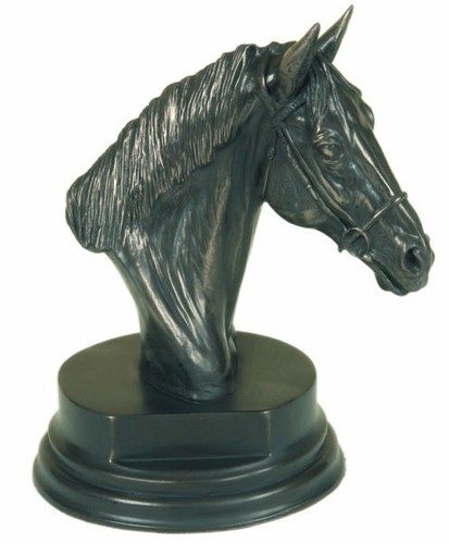 Horse head sculpture - head, plinth