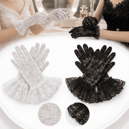 Victorian lace gloves - victorian,