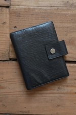 Gucci Black Leather Vintage Planner Filofax Personal Phone Book Notebook