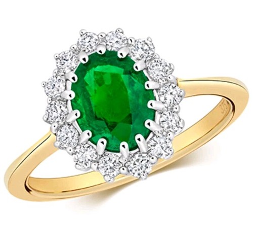 Real emerald and diamond ring - real,