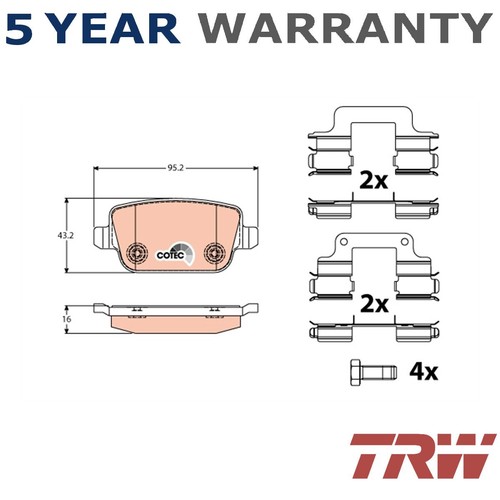 Trw rear brake pads set - brake,
