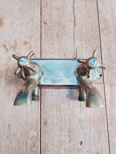 Antique french brass tap set - antique,