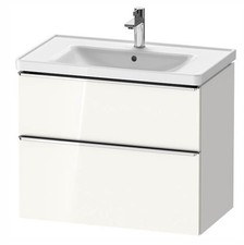 Pair Of Drawer Fronts For Duravit D-Neo Vanity Unit White High Gloss & Chrome