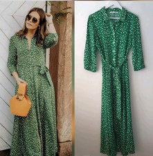 Zara Green Spot Summer Dress