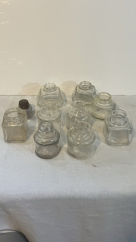 Lot old inkwells - 10,