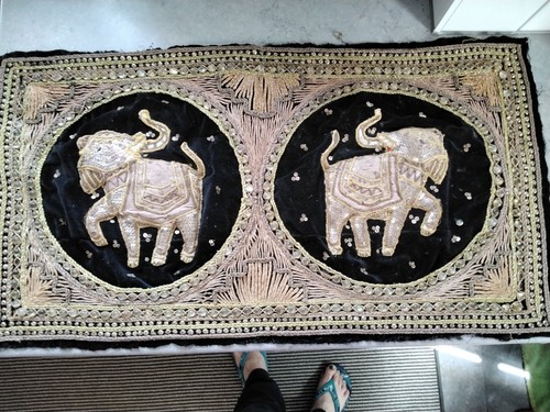 Handmade embroidered elephant - embroidered,