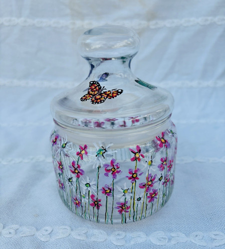 Hand painted art glass - painted,