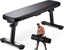 Flat Weight Bench WN-877 Folding Flat Workout Bench Home Gym Black