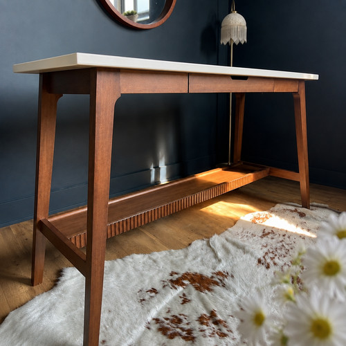 Mid century solid wood writing - mid-century,