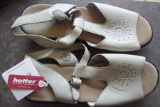 Hotter Comfort Concept Ladies Sandals Millie T-bar style Size 7 (41) - stone