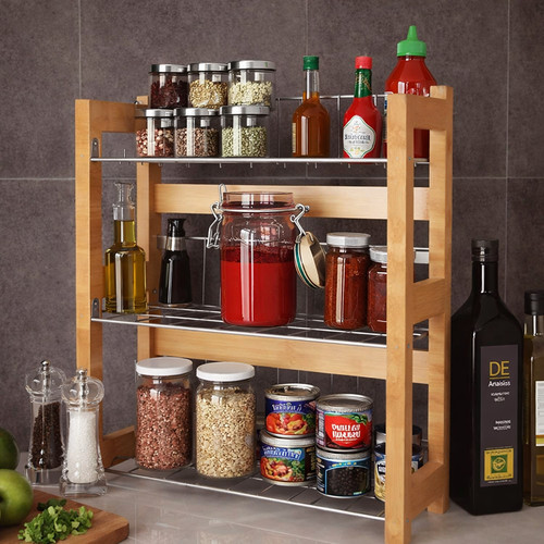 Tiers wooden spice - 3, rack