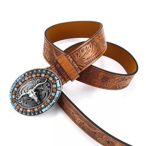 Bull pattern buckle belt - bull,
