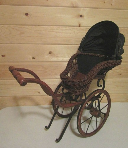 Vintage wicker wood canvas - vintage,